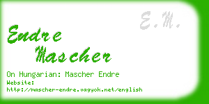 endre mascher business card